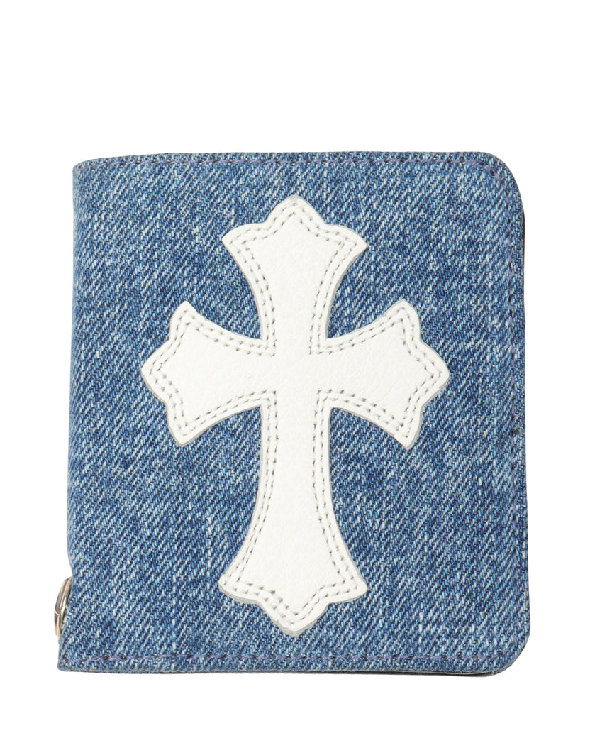 St. Barth Exclusive Denim Cross Patch Bifold Wallet