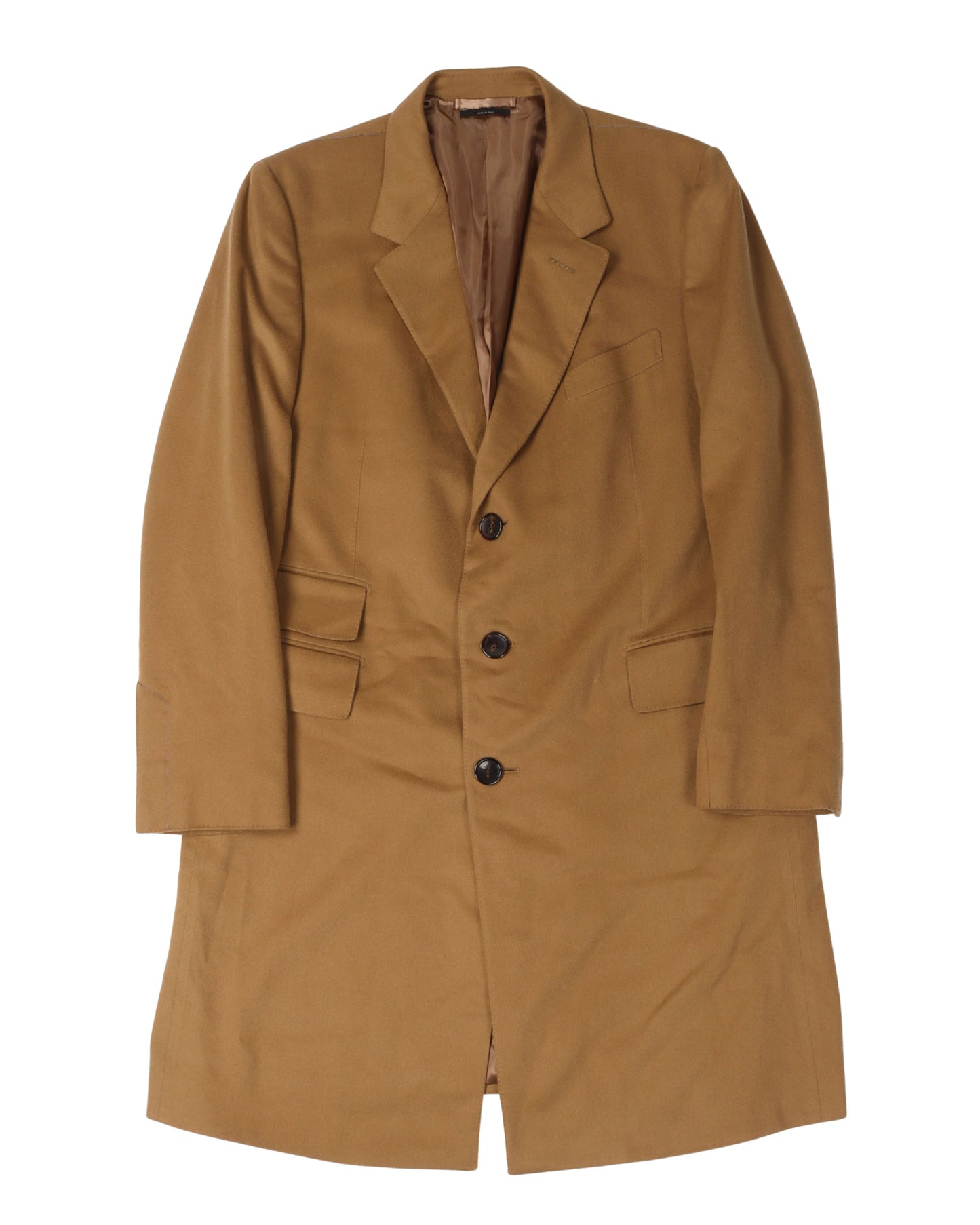 Single-Breasted Cashmere Coat