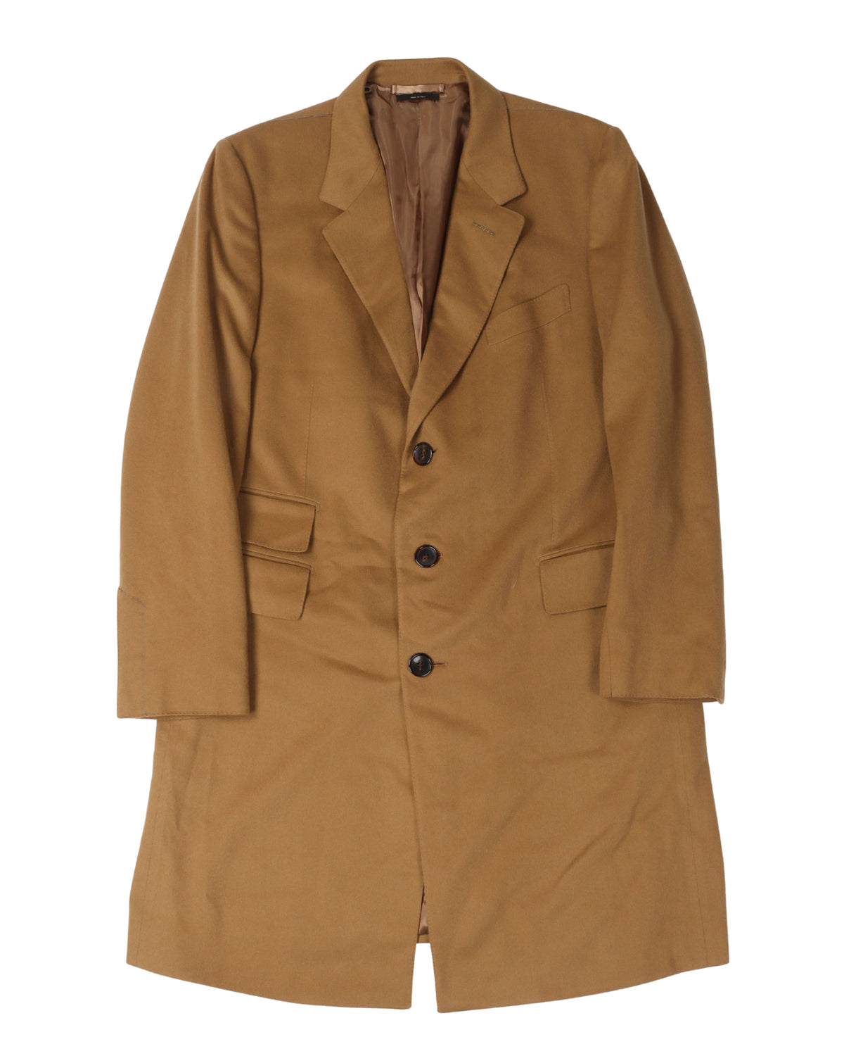 Single-Breasted Cashmere Coat