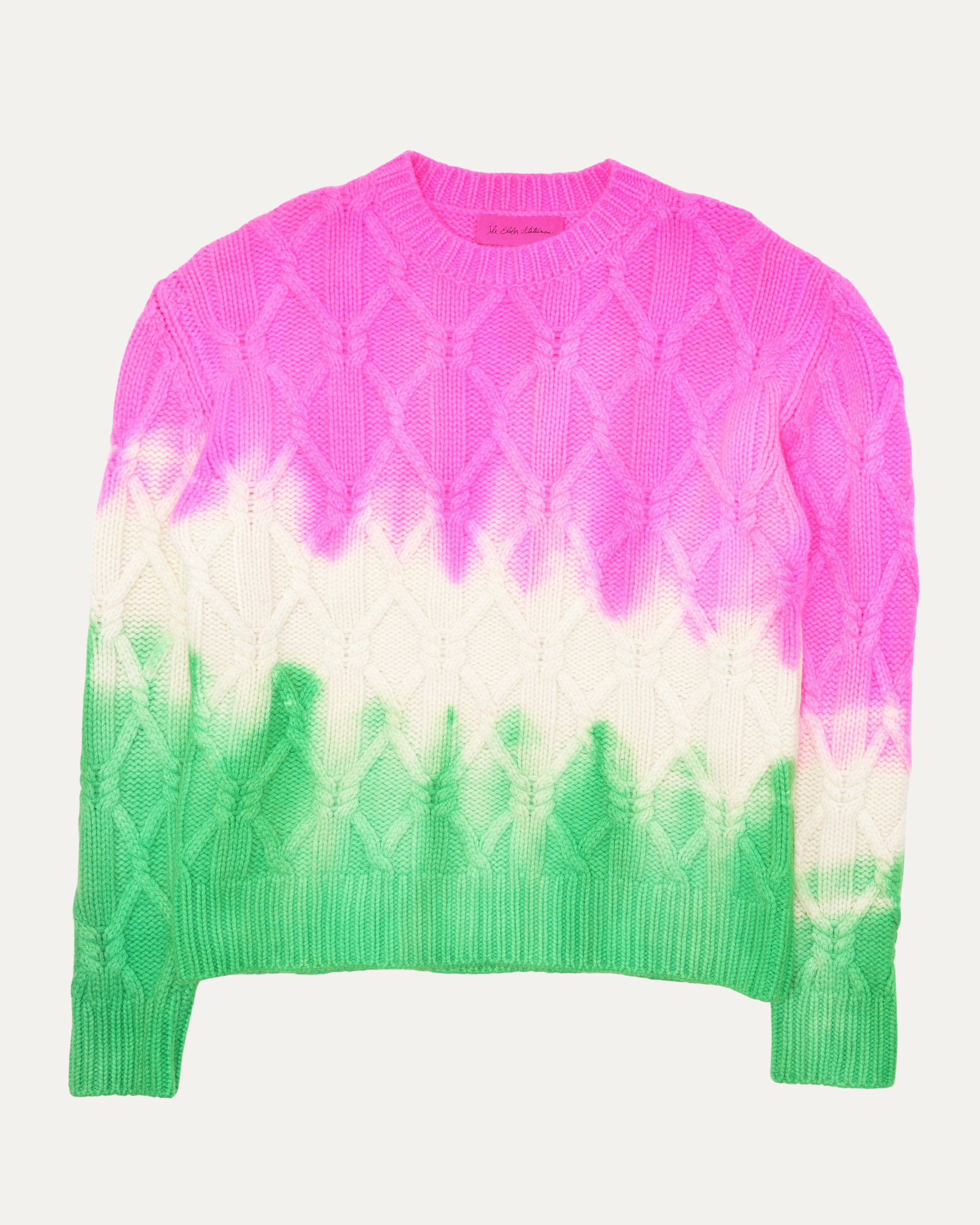 Dip Dye Chunky Cable Sweater