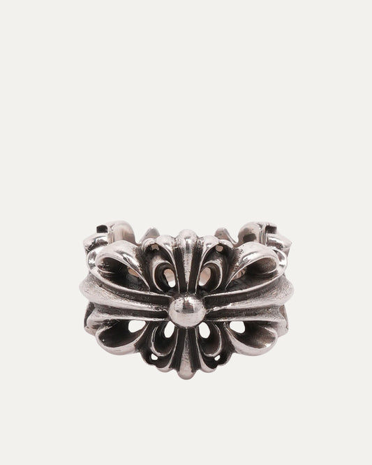 Double Floral Cross Ring