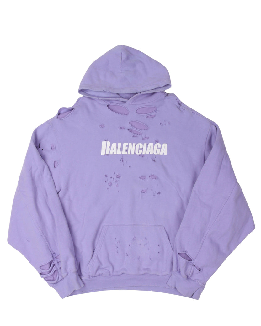 Oversized Distressed Hoodie