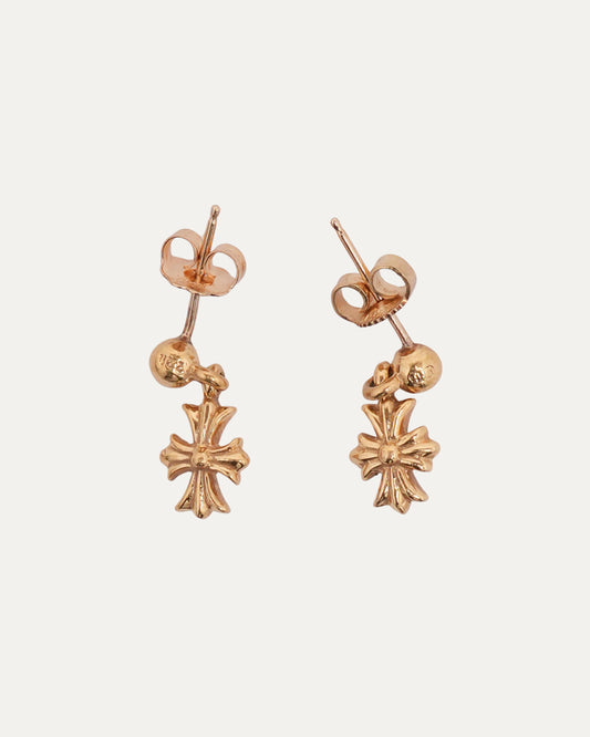 22k Gold Cross Earring Set