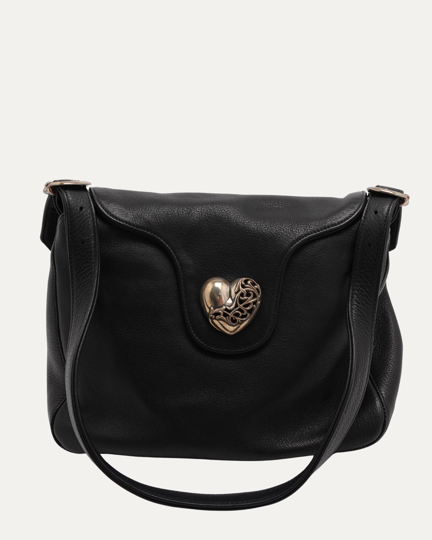 Heart Embellished Flap Bag