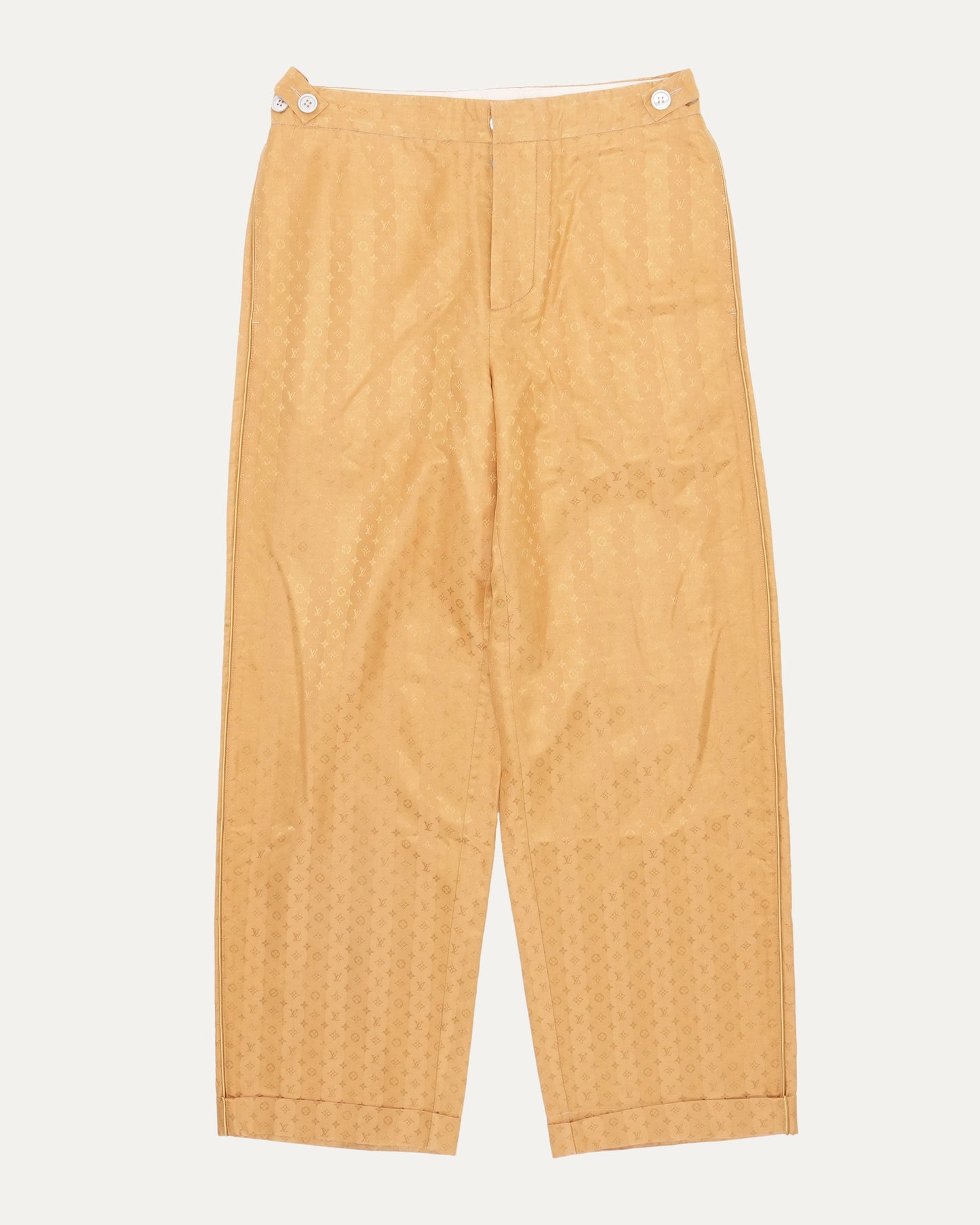 Monogram Silk Blend Trousers
