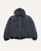 Oversized Hooded Denim Bomber Jacket