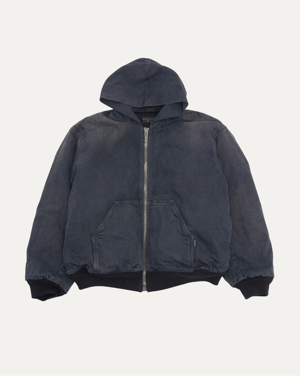 Oversized Hooded Denim Bomber Jacket
