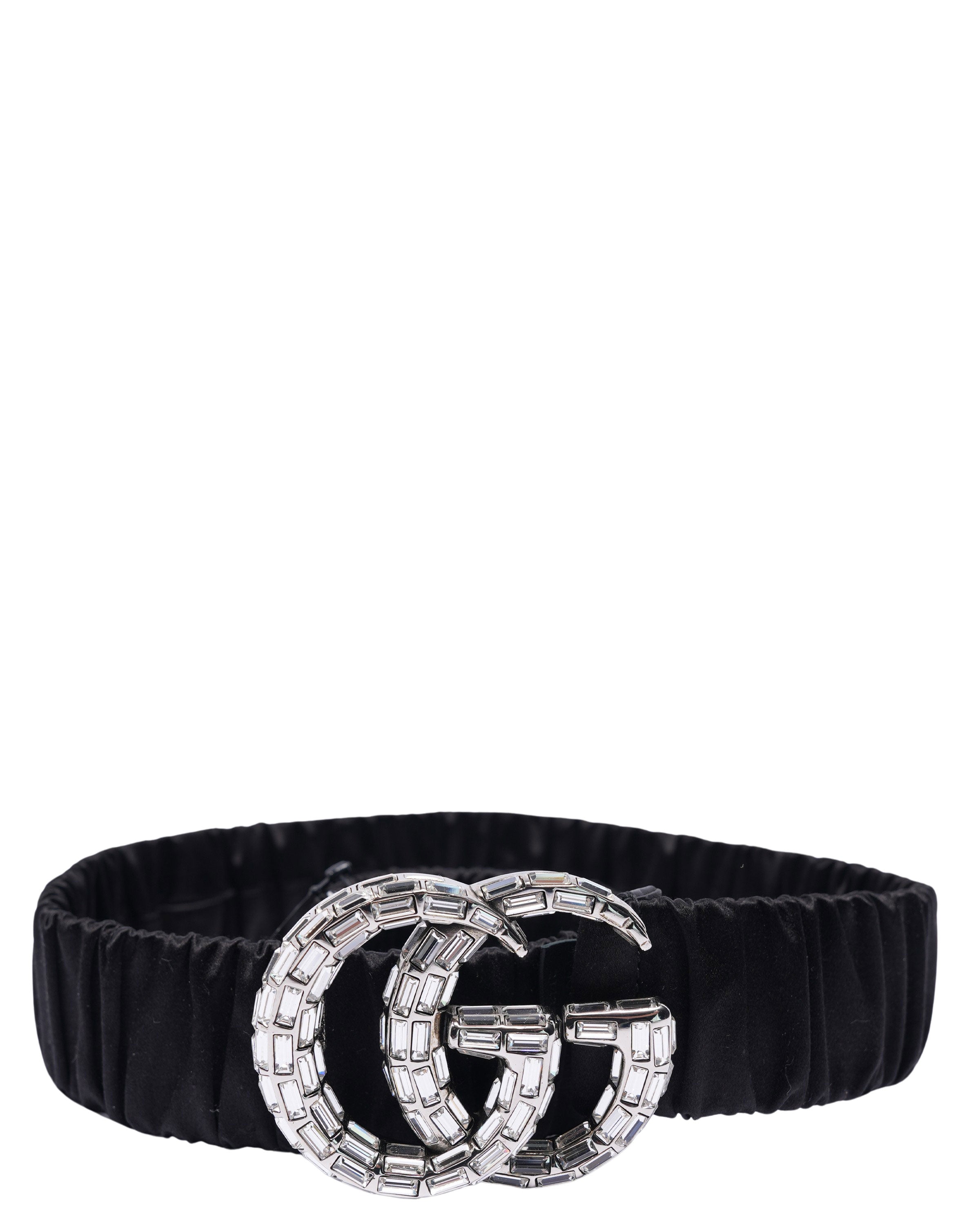 Gucci Rhinestone Belt Gucci Marmont Wide Crystal-Embellished Silk Belt – Justin Reed