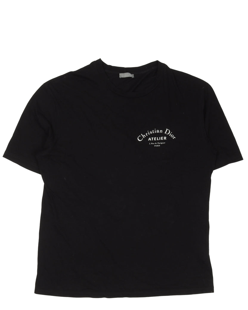 Christian Dior Black Cotton Atelier TShirt Size XS  Mine  Yours