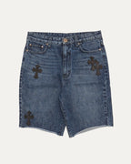 Turbo Diesel Cross Patch Jean Shorts