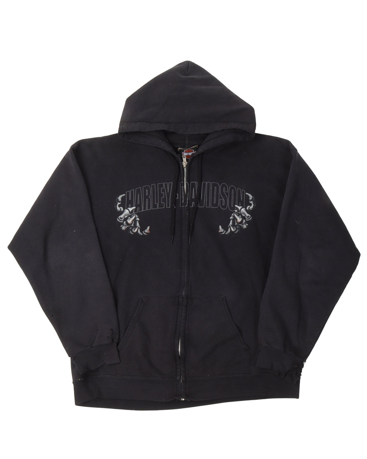 Harley Davidson Skeleton Logo Zip Up Hoodie