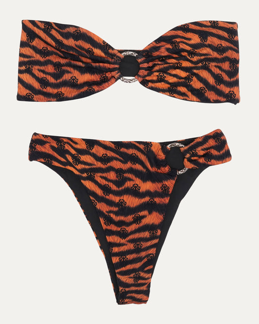 Tiger Bandeau Bikini Set