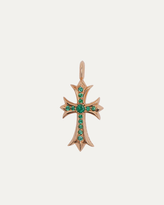 Gold Emerald Tiny Fat Pendant
