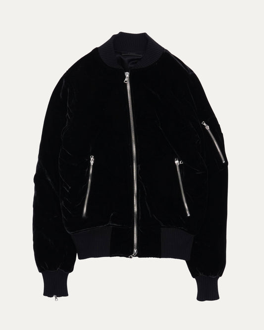 Velour Bomber Jacket