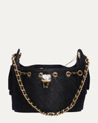 Washed Denim Quilted Mini 25 Hobo Bag