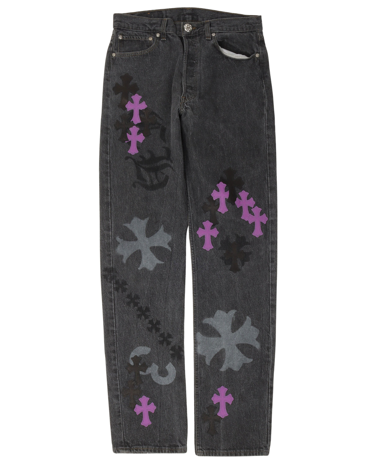 Online Exclusive Cross Patch Stencil Jeans