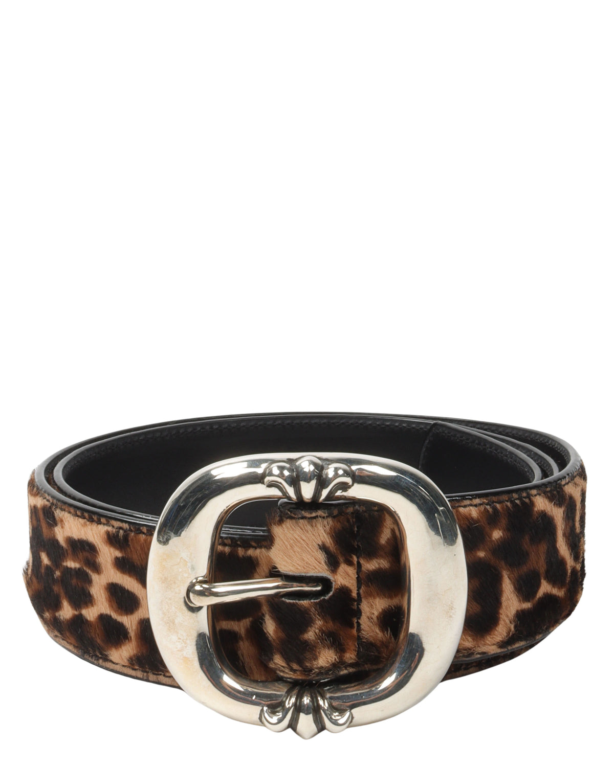 Harley-Davidson Leopard Print Belt with Silver Shield Buckle Harley Davidson Black Leather Belt With Large Silver Metal  main image 3