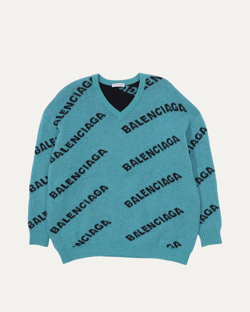 Logo Print Virgin Wool Sweater