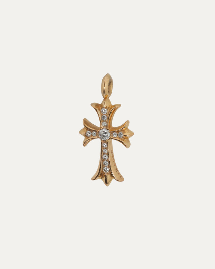 22k Gold and Diamond Tiny Fat Pendant