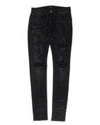 Distressed Knit Repair Denim Jeans