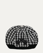 Houndstooth Star Patch Beanie