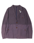Two-Tone Patch Pocket Blazer with Rock Pins