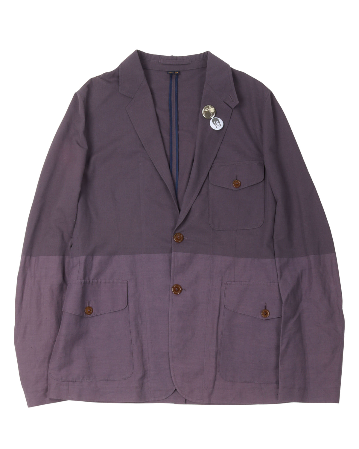 Two-Tone Patch Pocket Blazer with Rock Pins