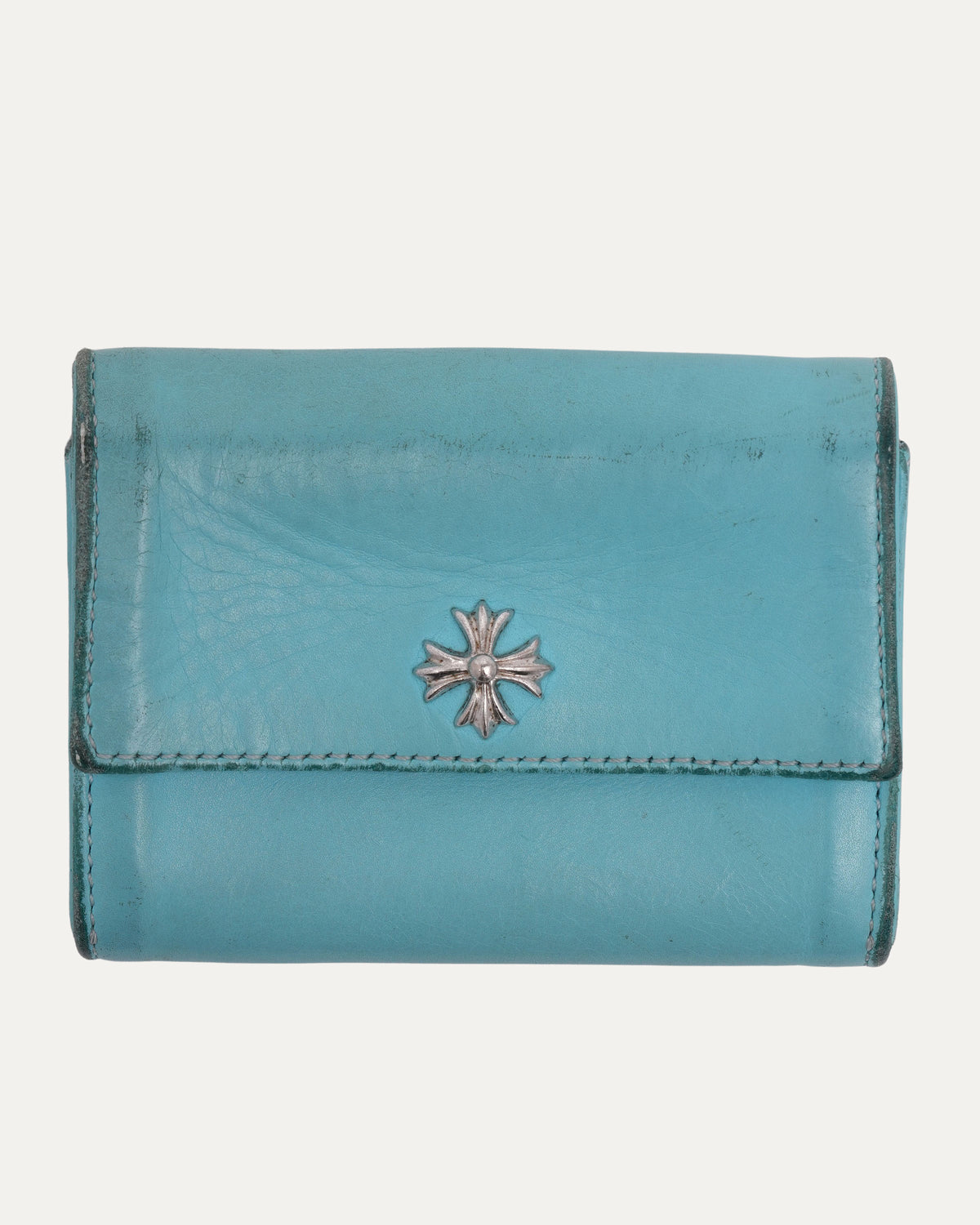 Plus Cross Embellished Snap Wallet