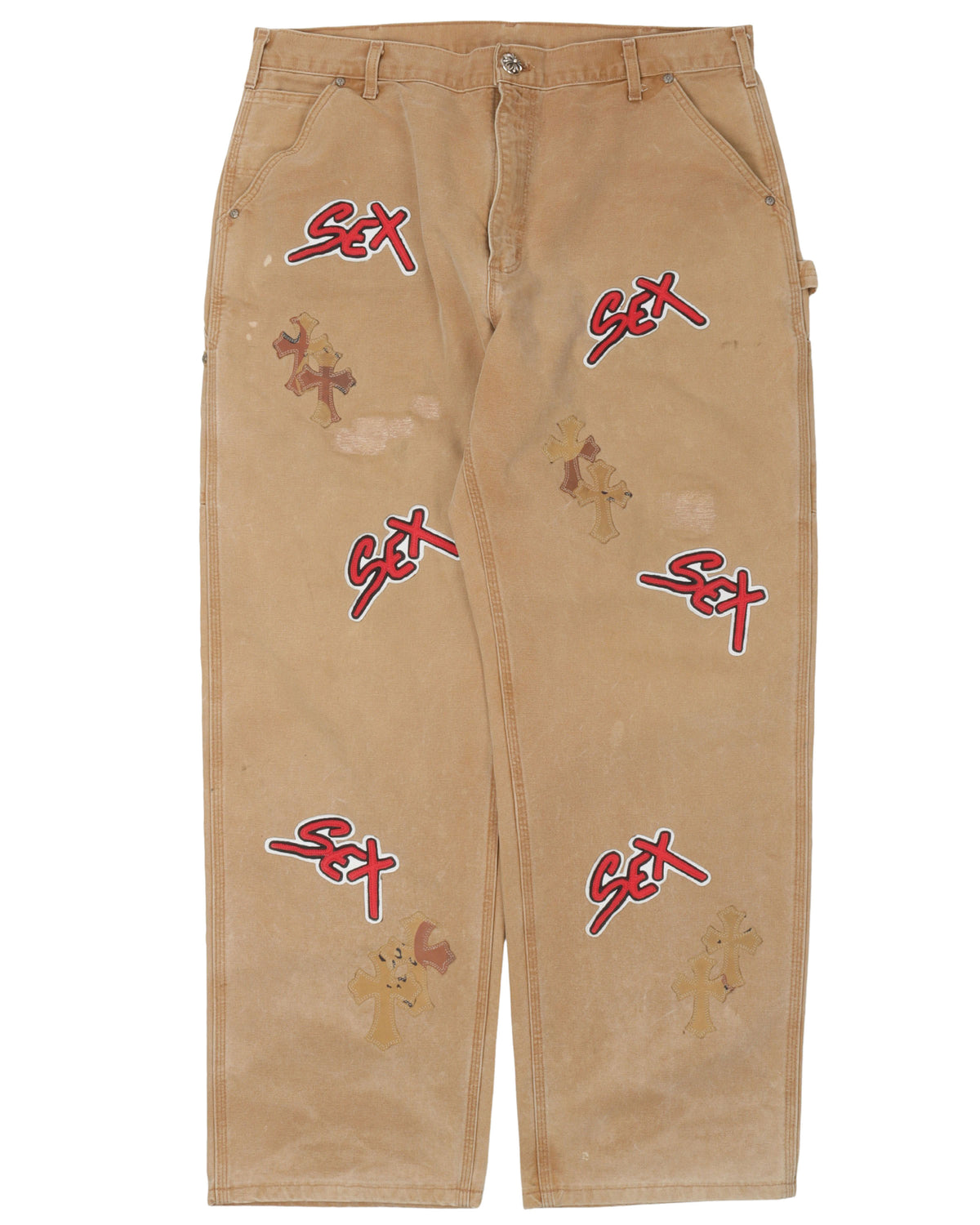 Sex Records Cross Patch Carpenter Pants