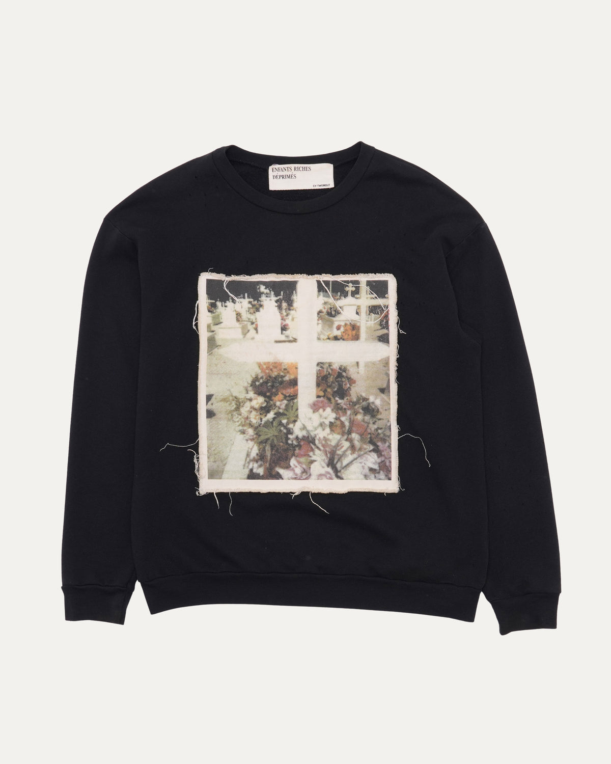 Cy Twombly Distressed Assemblage Crewneck Sweatshirt