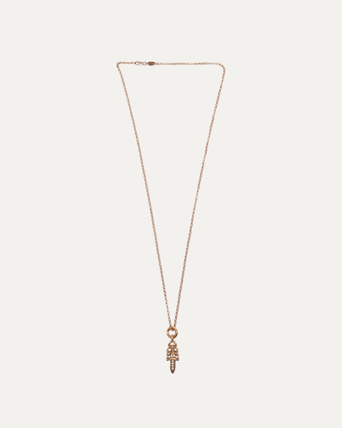22k Gold Pave Diamond Dagger Necklace