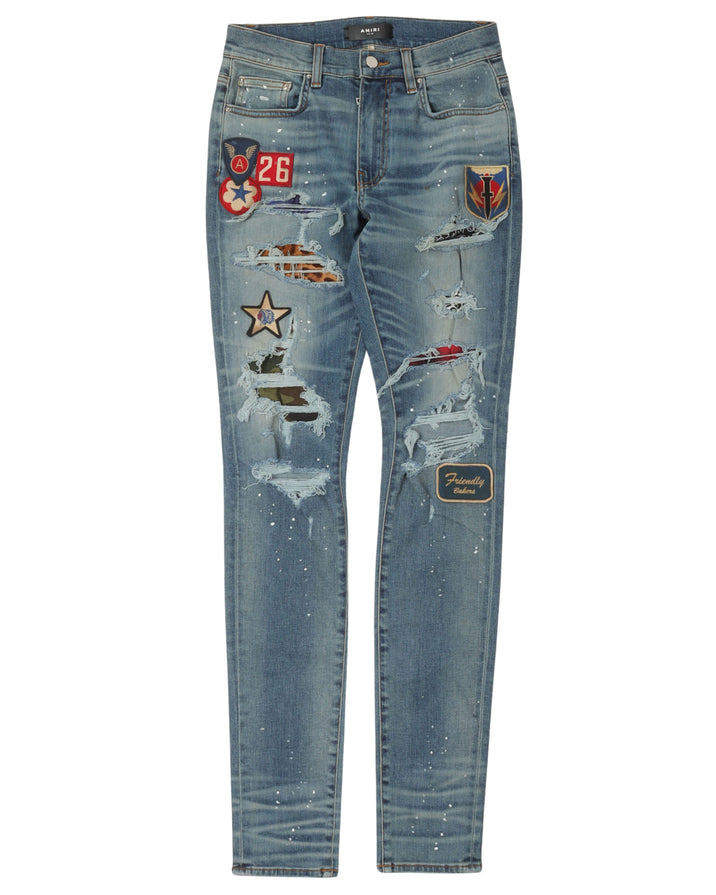 Art Patch Distressed Skinny Jeans