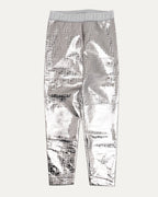 Silver Metallic Monogram Pants