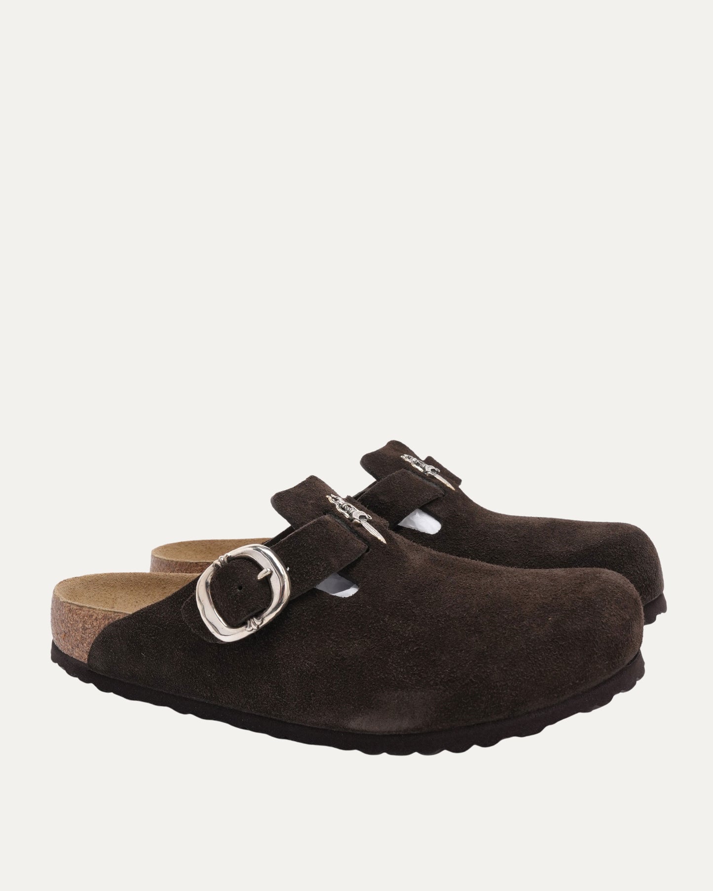 Dagger Embellished Birkenstock Boston Suede Mule