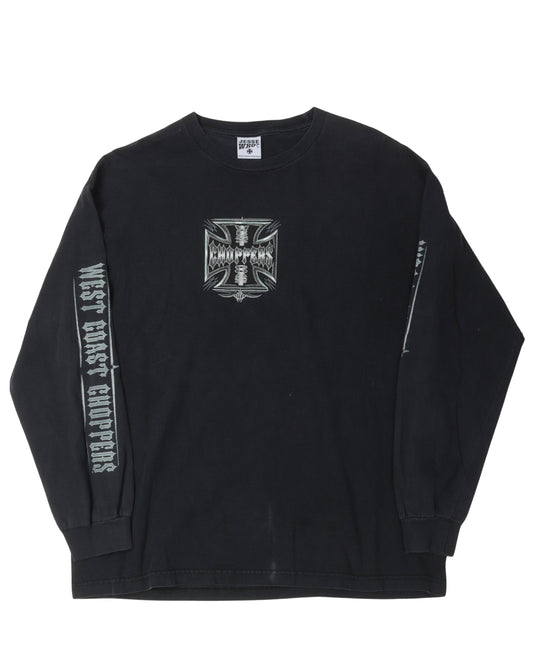 West Coast Choppers Chrome Logo Long Sleeve T-Shirt
