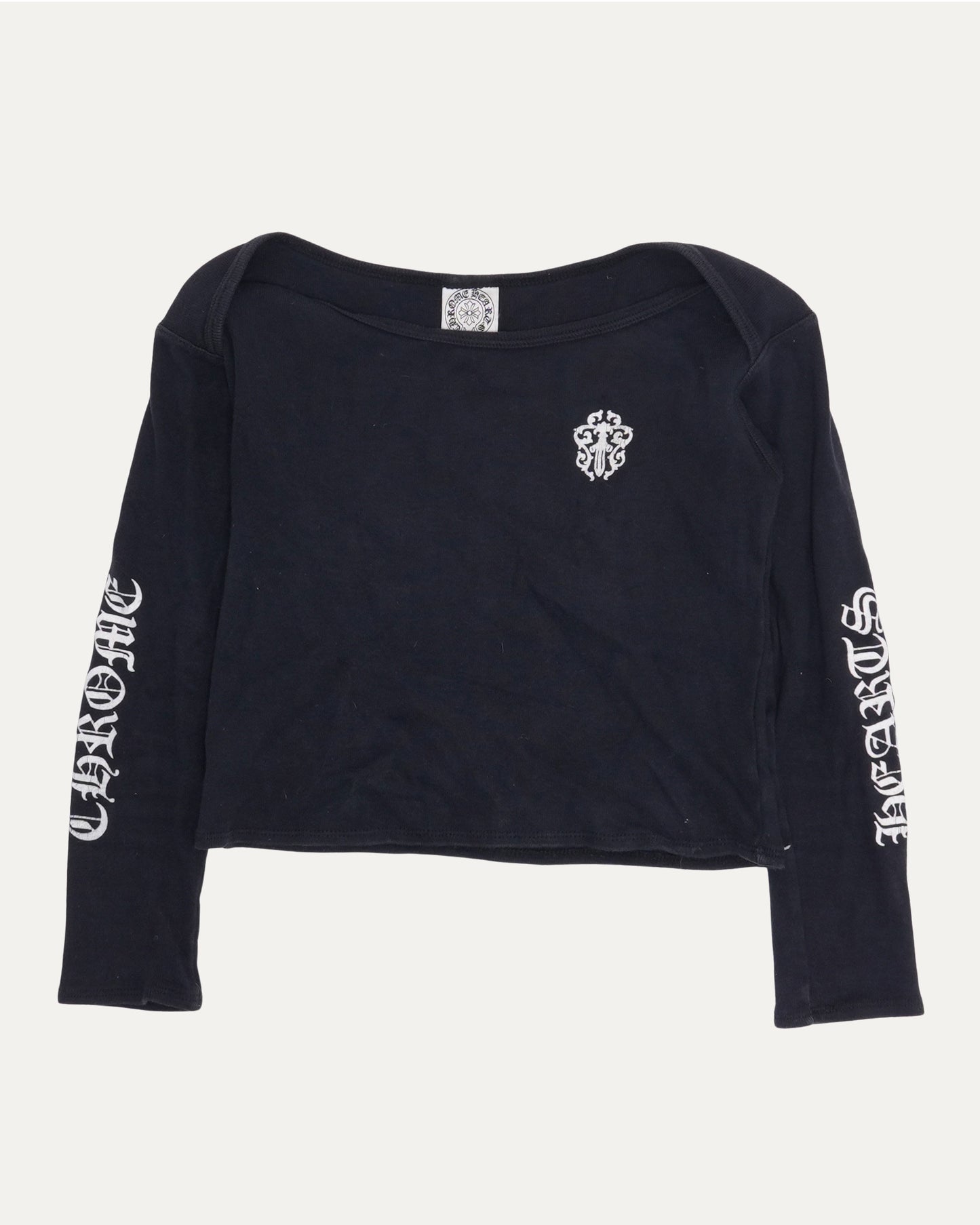 Boat Neck Dagger Logo Long Sleeve T-Shirt