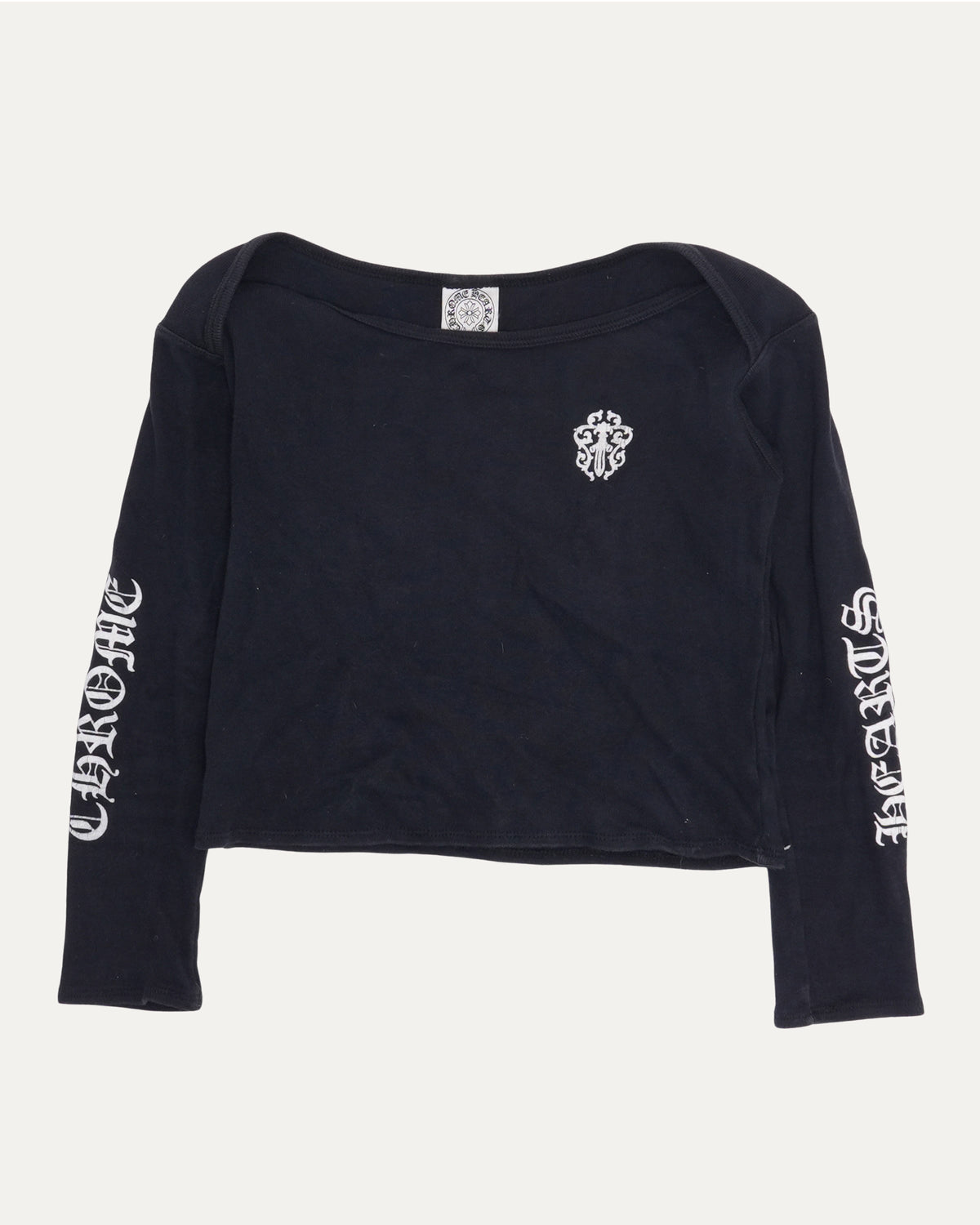 Boat Neck Dagger Logo Long Sleeve T-Shirt