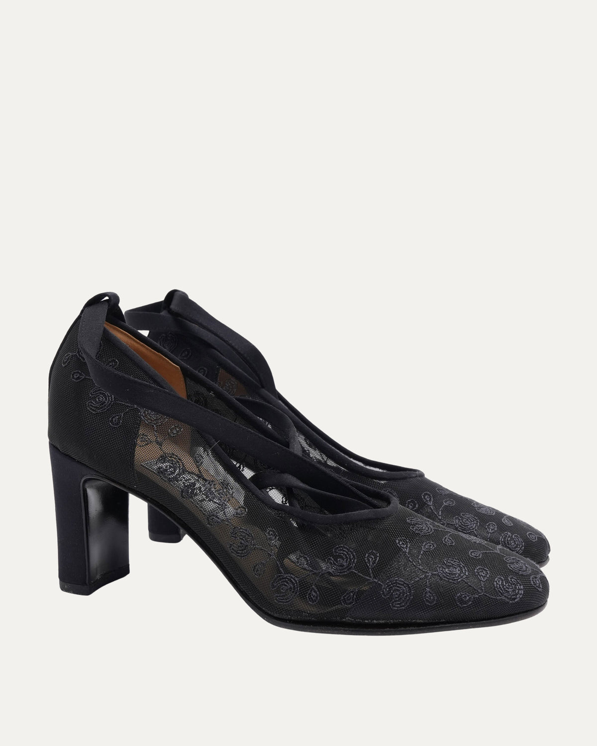 Lace Heels with Ribbon