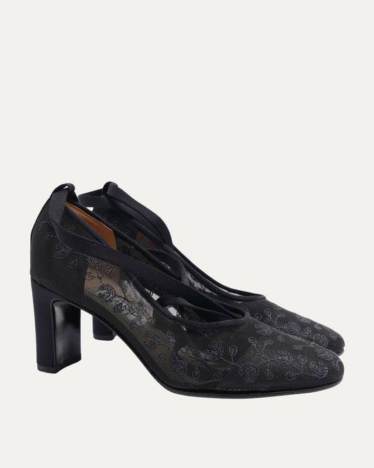 Lace Heels with Ribbon