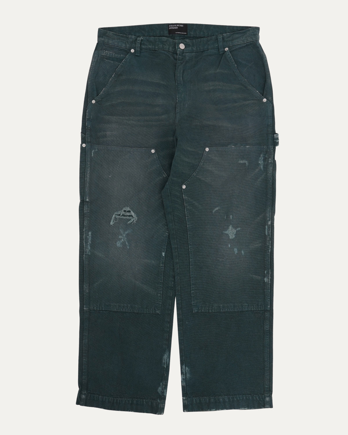 Distressed Double Knee Paint Pants