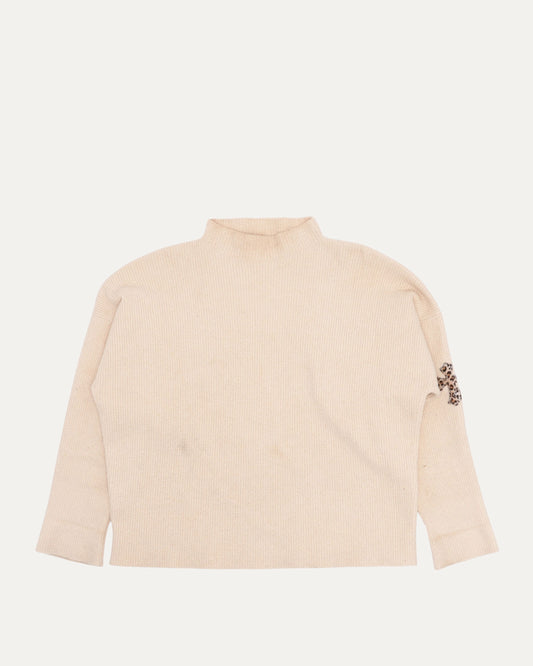 Cross Patch Mock Neck Sweater