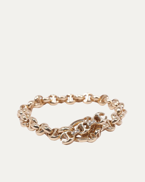 Hoorsenbuhs 5MM 18k Yellow Gold Open-Link Bracelet w/ Diamond Toggle