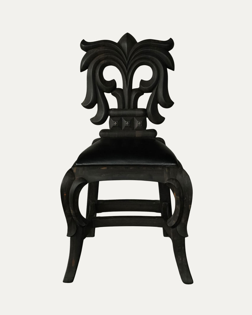 Ebony Wood Filigree Dining Room Chair