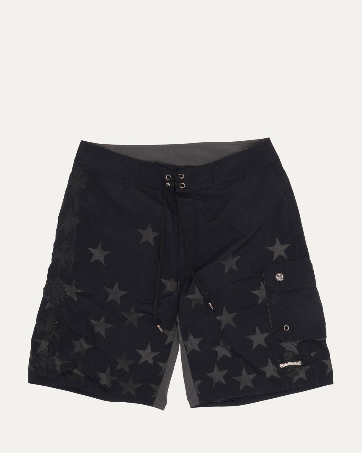 Plus Cross Patch Star Print Board Shorts