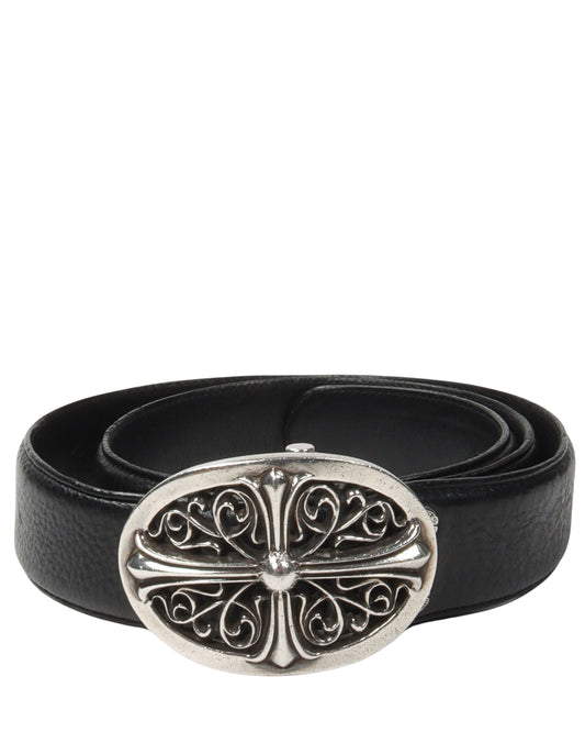 Oval Cross Buckle Belt