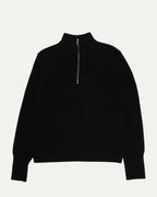 Cross Patch Cashmere Quarter Zip Sweater
