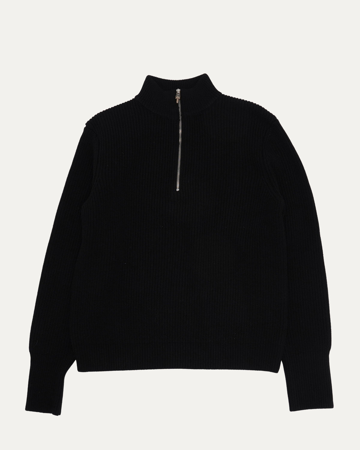 Cross Patch Cashmere Quarter Zip Sweater