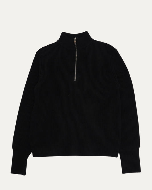 Cross Patch Cashmere Quarter Zip Sweater