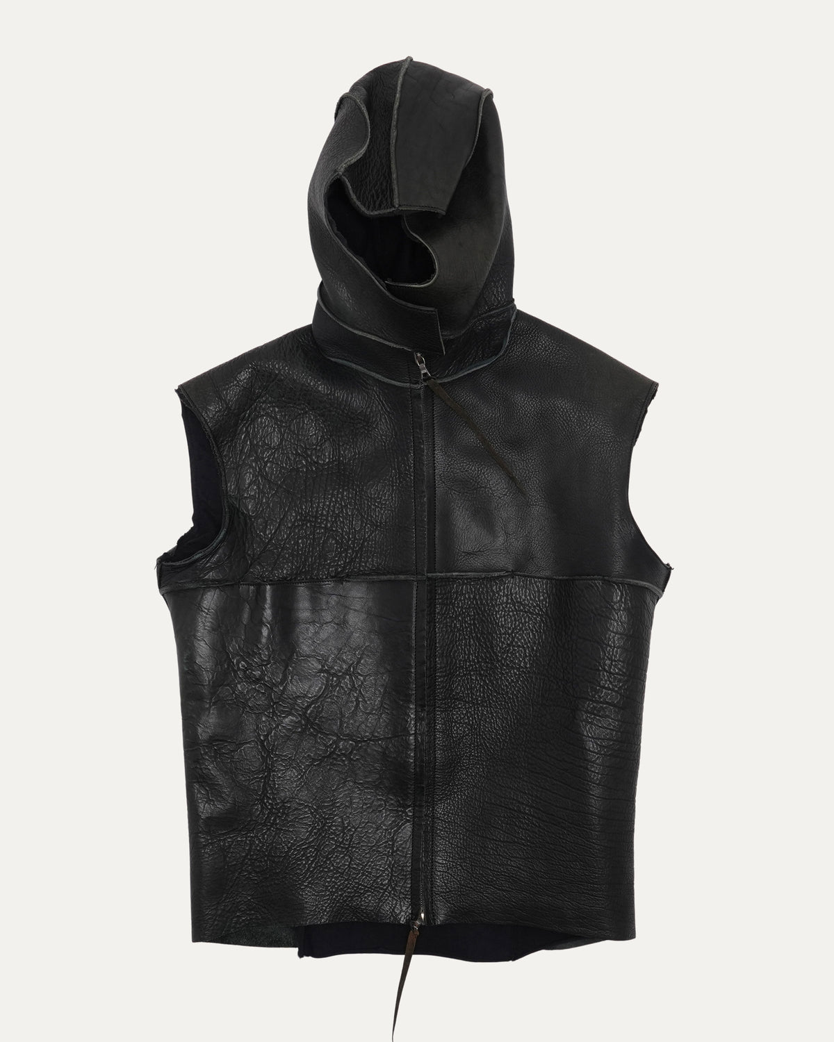 Hooded Leather Vest