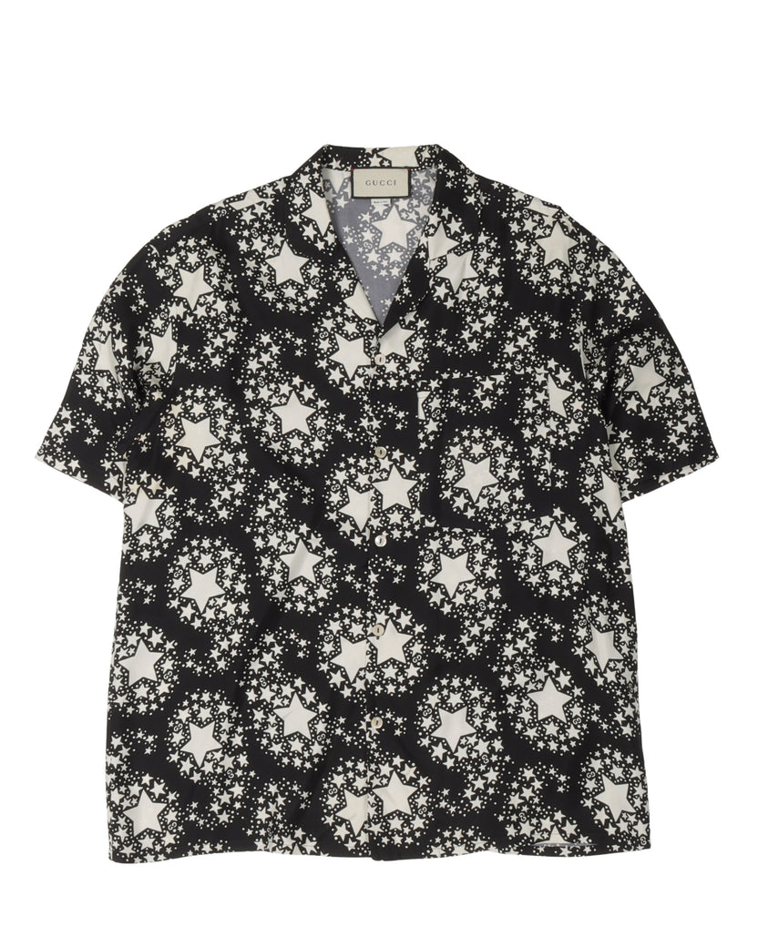 Silk Star Print Shirt